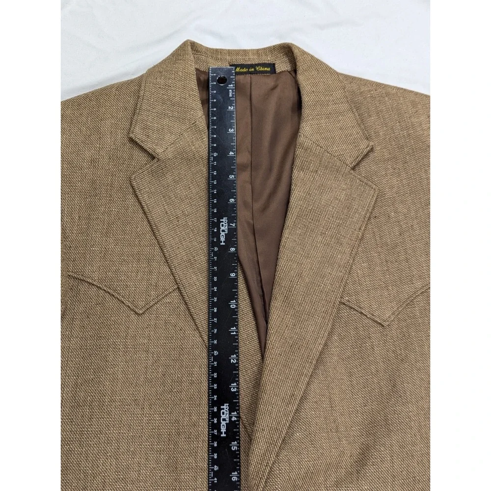 Circle S Blazer Sport Coat Western Yoke 100% Silk Burlap Heavy Blazer 42R 44